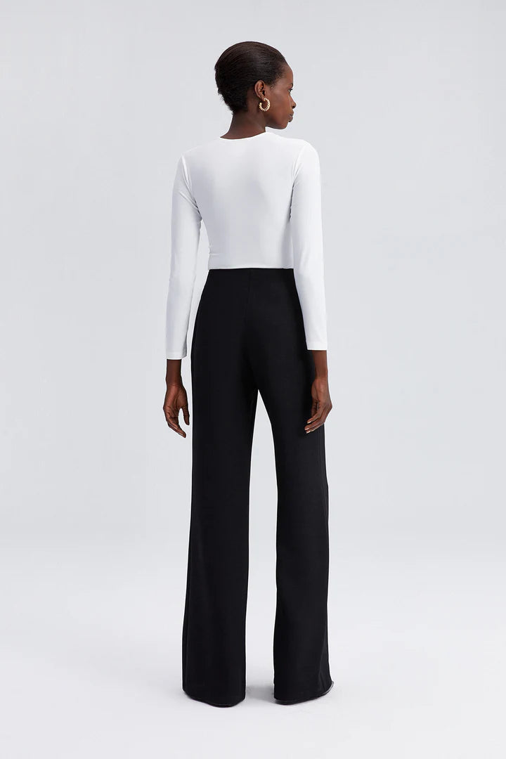 DRAPED BODYSUIT - White