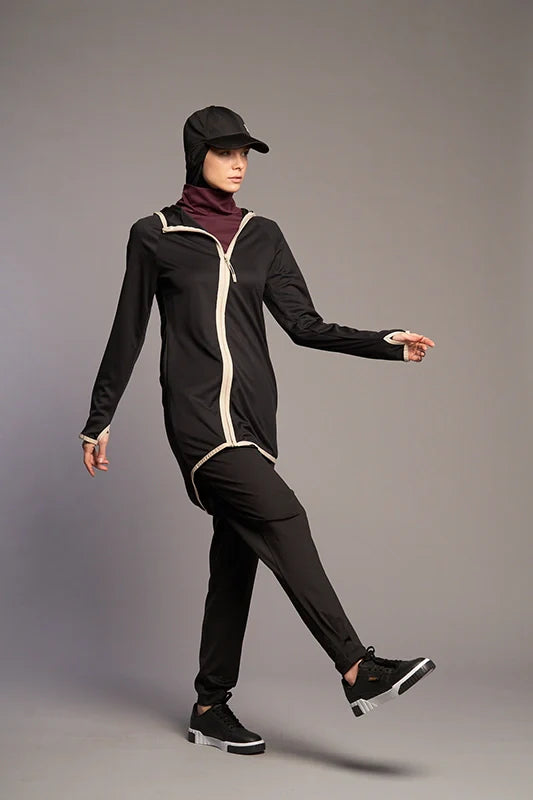 AURA-TECH Zippered Quick Dry Top– Black