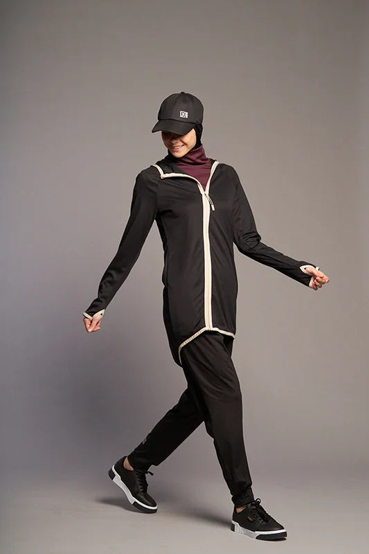 AURA-TECH Zippered Quick Dry Top– Black