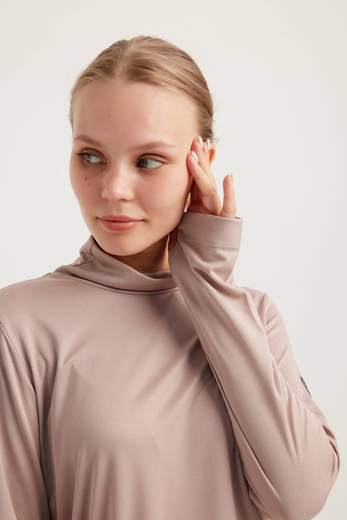 GYM-FIT High Neck Quick Dry Top – Powder Pink