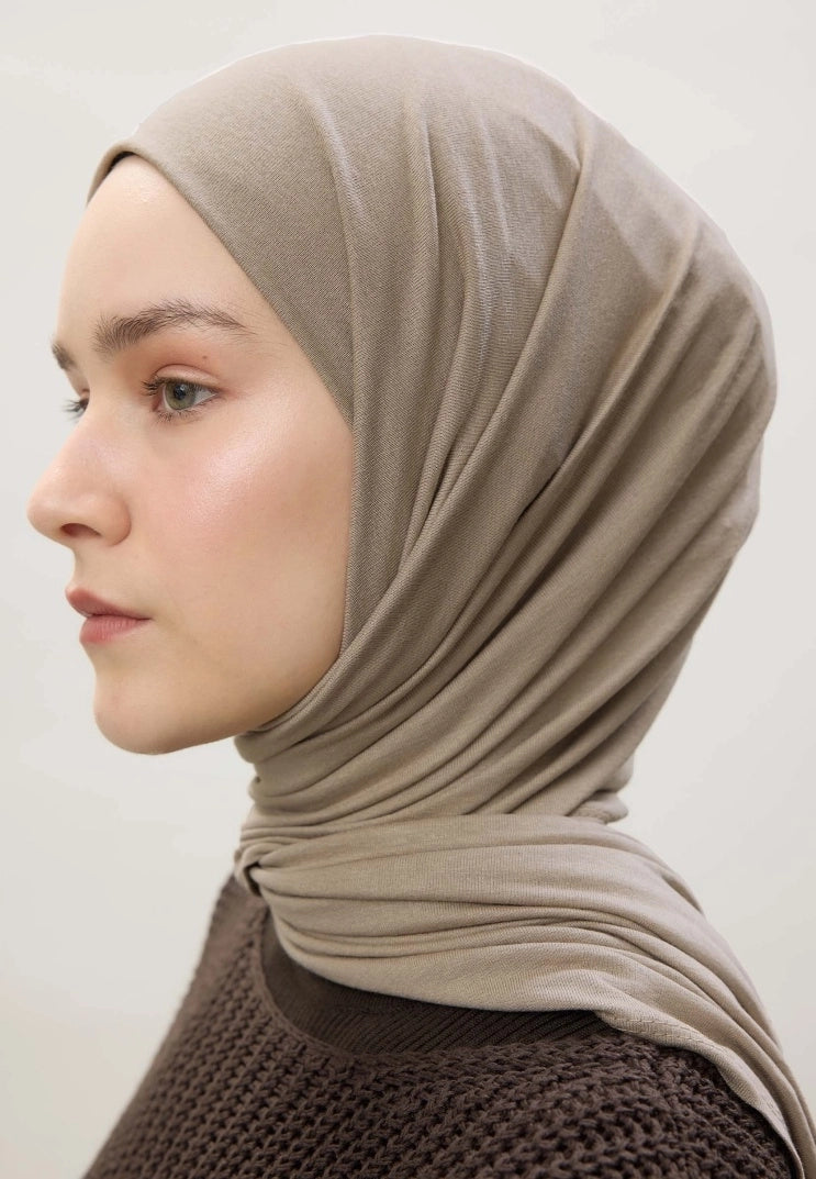 Jersey Cotton Hijab-Pebble