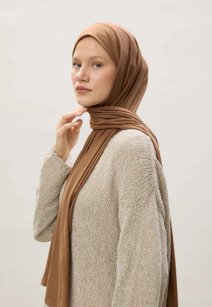 Jersey Cotton Hijab-Milk Coffee