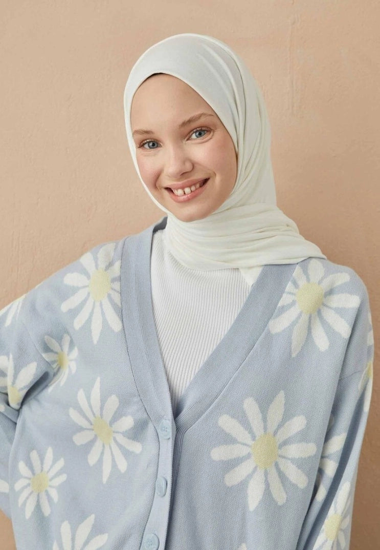 Jersey Cotton Hijab-Off White