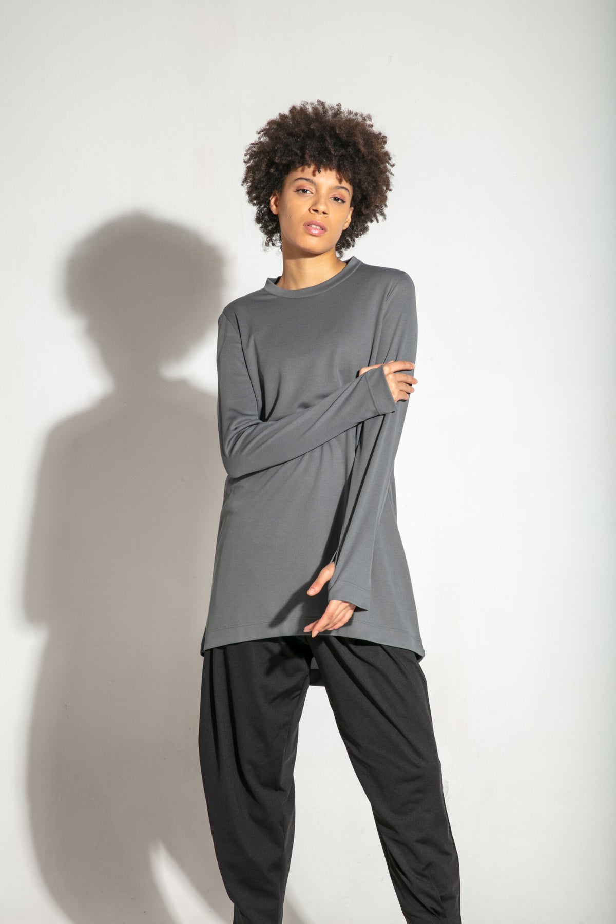 TRAIN-FIT Crewneck Quick Dry Top – Anthracite