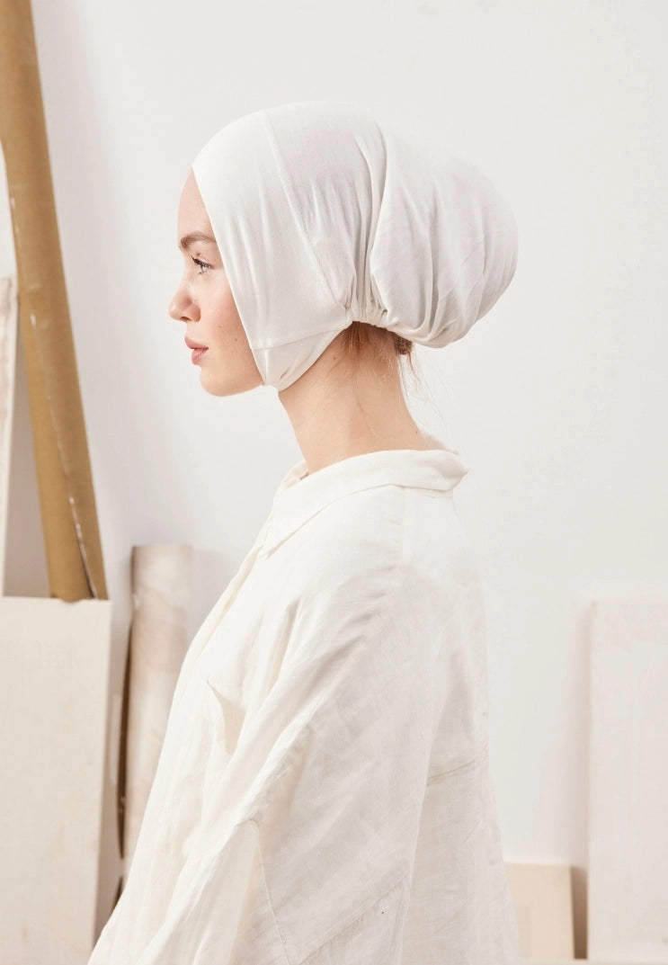 WIDE VOLUME PRACTICAL BONNET - CREAM