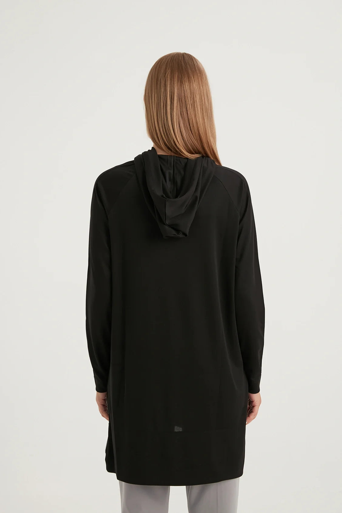 Side zippered Hooded Quick Dry Sweatshirt – Black